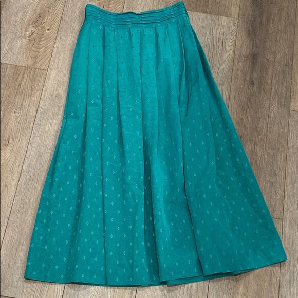 Talbots Dresses & Skirts - Talbots Women’s Vintage Teal Blue Maxi Victorian Fitted Waist Skirt Size 12